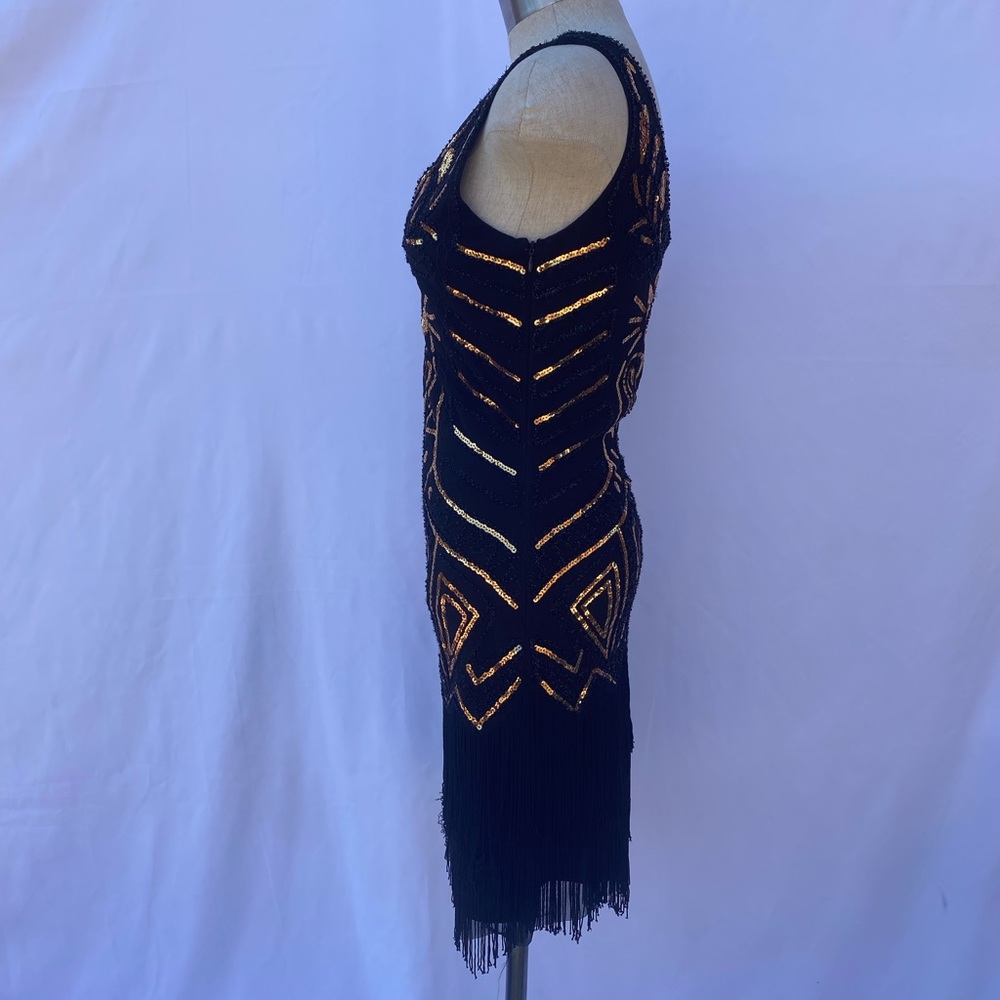 Babeyond black and gold sequin dress size XS - Picture 2 of 8